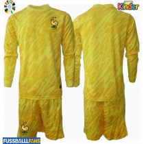 Frankreich Torwart Heimtrikotsatz Kinder EM 2024 Langarm (+ Kurze Hosen)